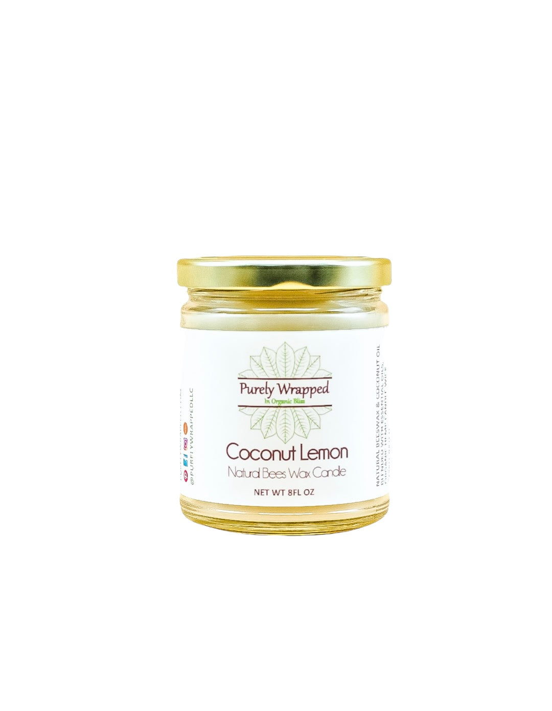 Coconut Lemon Natural Beeswax Candle