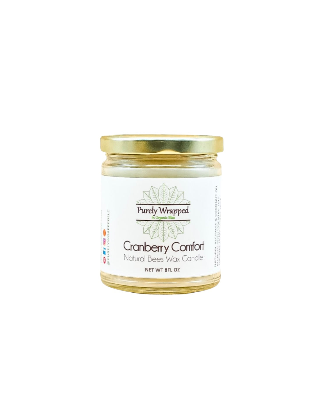 Cranberry Comfort Natural Beeswax Candle