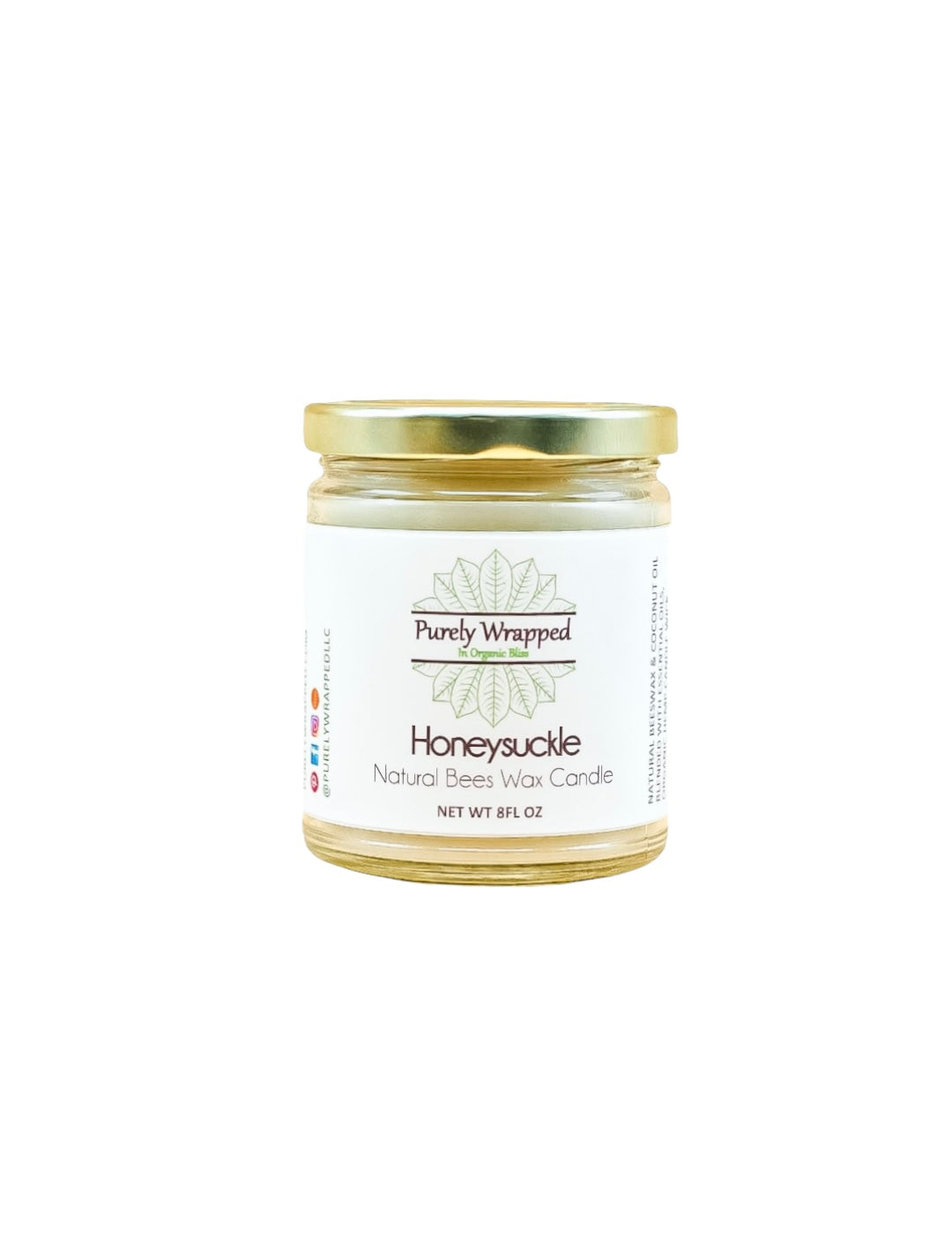 Honeysuckle  Natural Beeswax Candle