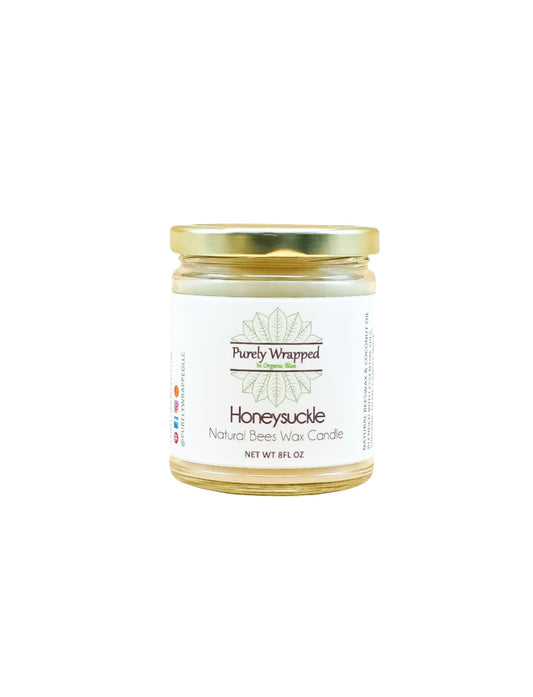 Honeysuckle  Natural Beeswax Candle